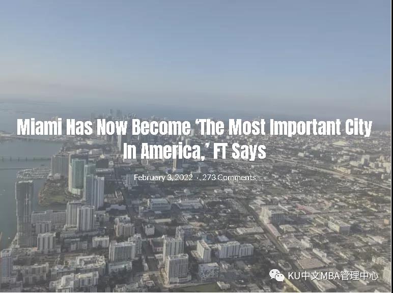 迈阿密就像1999年的硅谷?《金融时报》宣布,迈阿密已经成为美国最重要的城市!